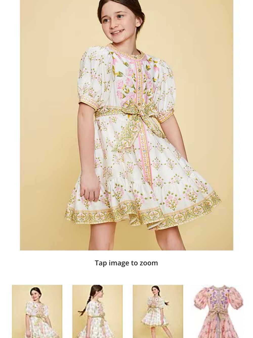 A loves A mommy and me matching Floral Tie-Waist linen blend Dress - Picture 9 of 10